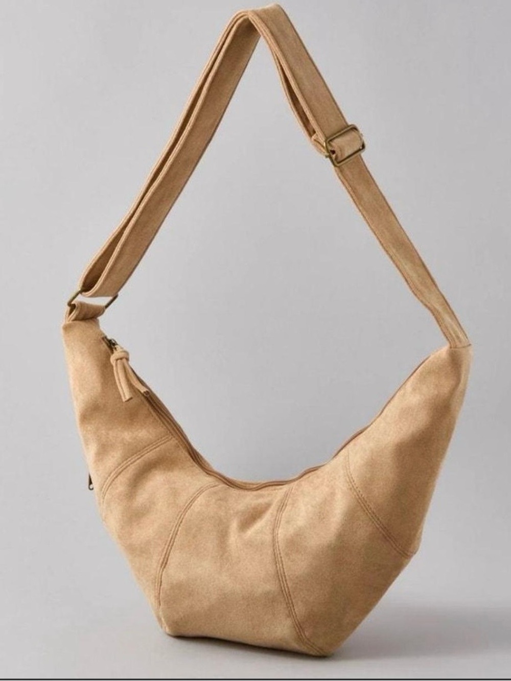 American Eagle Outfitters Beige Suede Hobo Bag